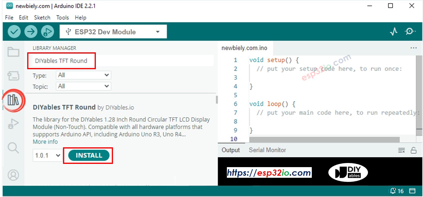 ESP32 TFT LCD library installation