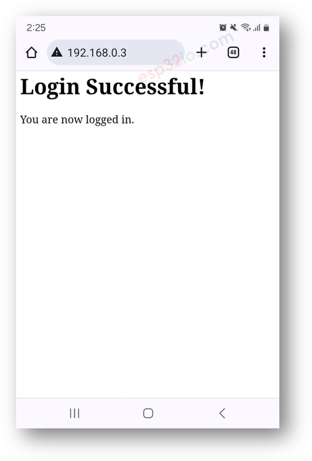 ESP32 Webpagina login