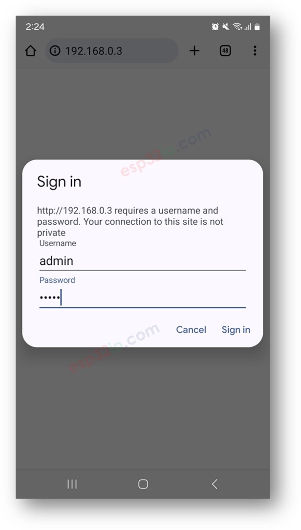 ESP32 Webpagina wachtwoord