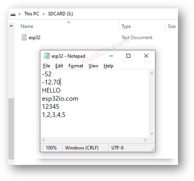 ESP32 schrijft variabele naar Micro SD-kaart