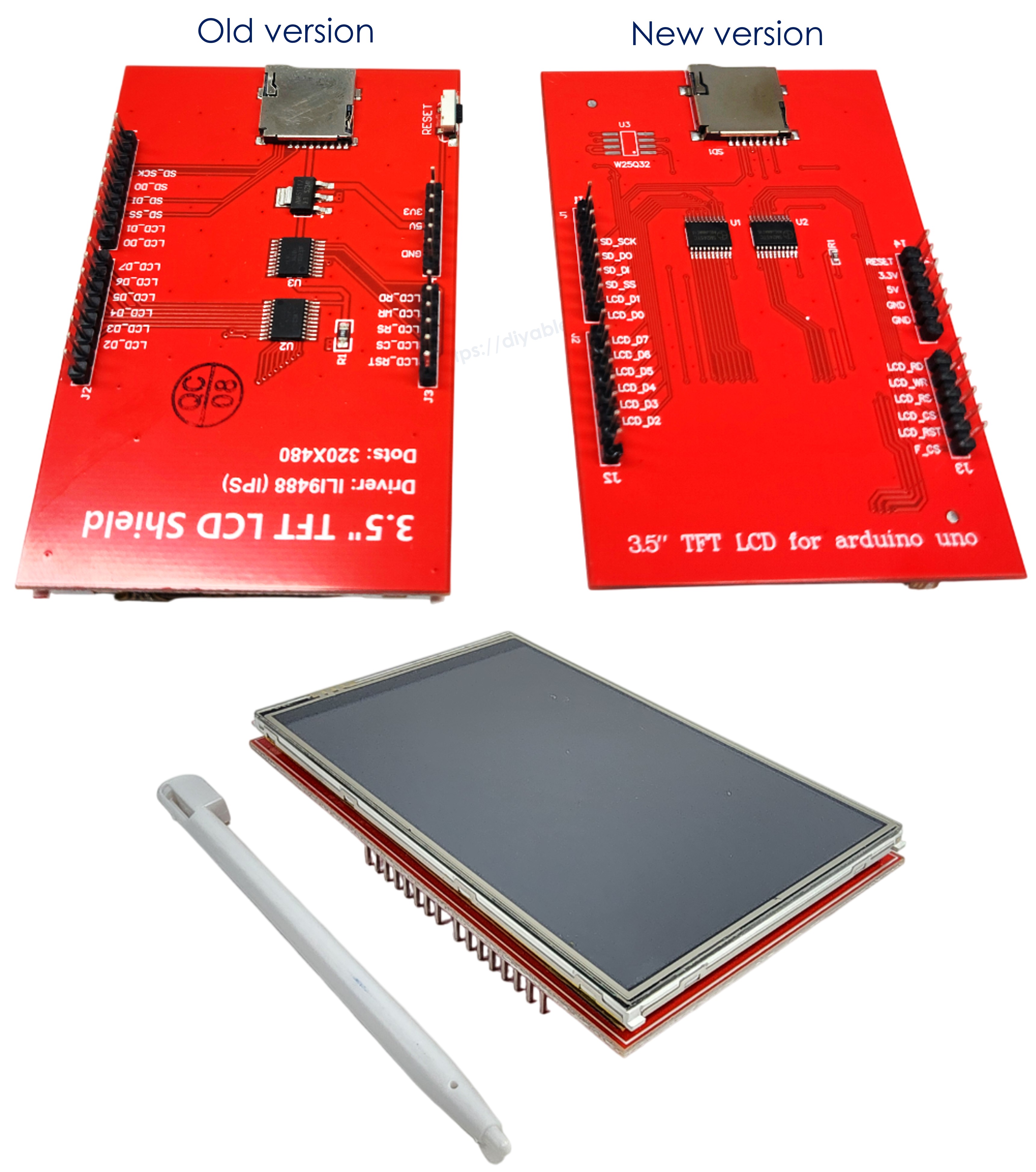 TFT LCD Touch display Pinout